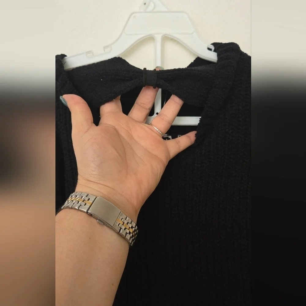btween Black Knit Top with Houndstooth Bottom